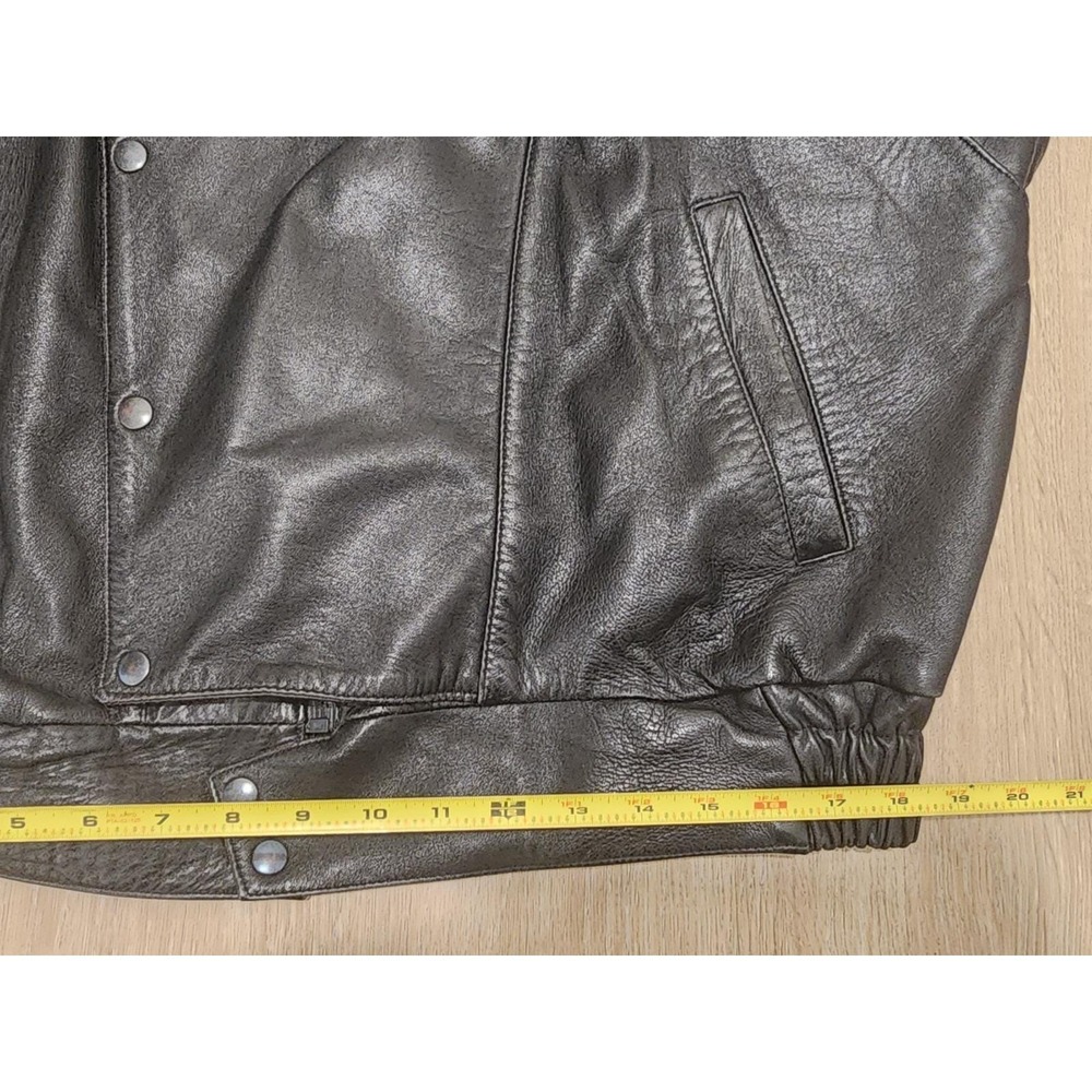 Vintage Gingette Black Soft Leather Jacket Size 50 Made In Israel - Picture 5 of 13